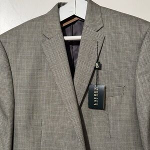 Ralph Lauren Men's Black and White Checkered Blazer